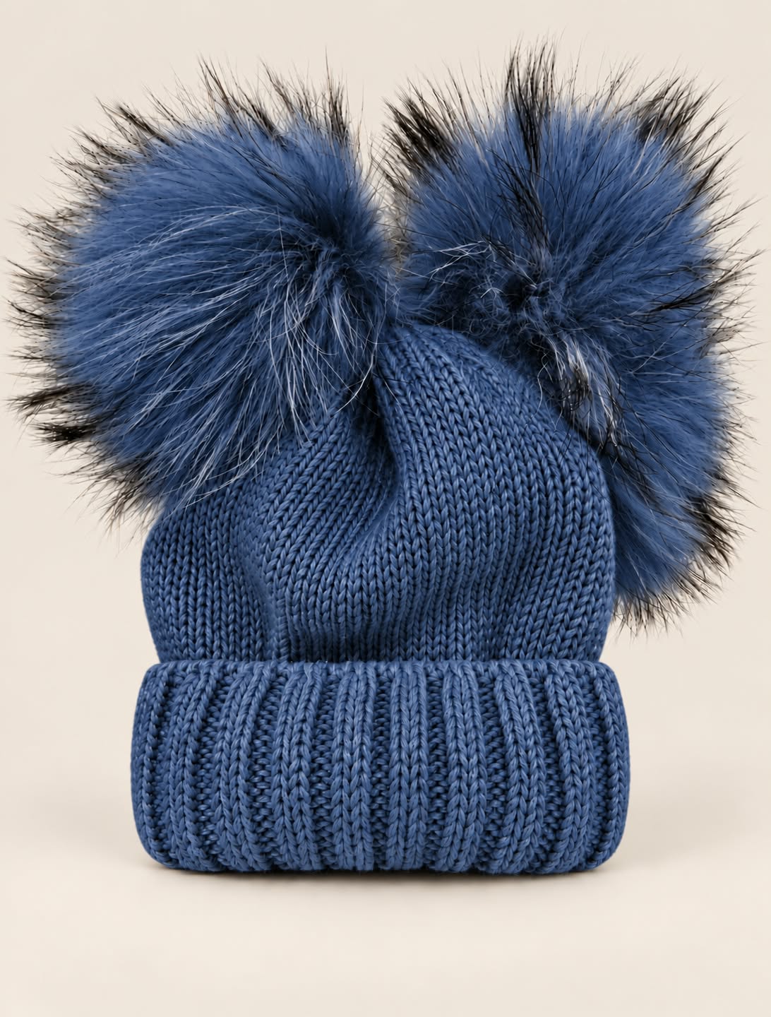Cappello lana doppio pon pon