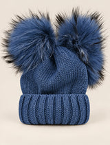 Cappello lana doppio pon pon